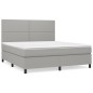 vidaXL Boxspringbett mit Matratze Hellgrau 180x200 cm Stoff vidaXL Boxspringbett mit Matratze Hellgrau 180x200 cm Stoff