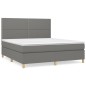 vidaXL Boxspringbett mit Matratze Dunkelgrau 180x200 cm Stoff vidaXL Boxspringbett mit Matratze Dunkelgrau 180x200 cm Stoff