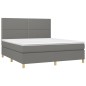 vidaXL Boxspringbett mit Matratze Dunkelgrau 180x200 cm Stoff vidaXL Boxspringbett mit Matratze Dunkelgrau 180x200 cm Stoff