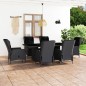 vidaXL 7-tlg. Garten-Essgruppe mit Auflagen Poly Rattan Dunkelgrau vidaXL 7-tlg. Garten-Essgruppe mit Auflagen Poly Rattan Dunkelgrau