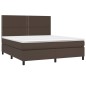 vidaXL Boxspringbett mit Matratze Braun 180x200 cm Kunstleder vidaXL Boxspringbett mit Matratze Braun 180x200 cm Kunstleder