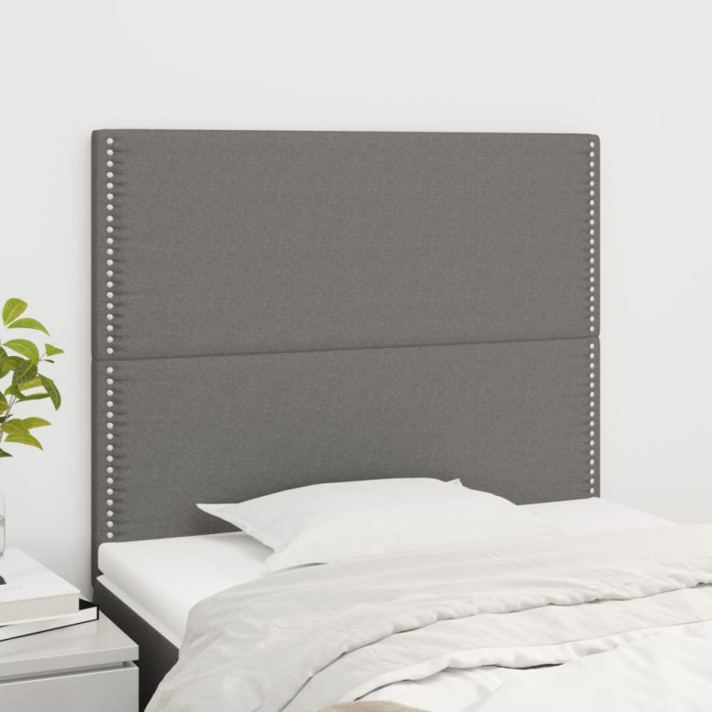 vidaXL Kopfteile 2 Stk. Dunkelgrau 90x5x78/88 cm Stoff vidaXL Kopfteile 2 Stk. Dunkelgrau 90x5x78/88 cm Stoff