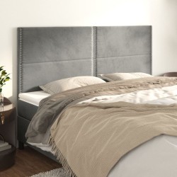 vidaXL Kopfteile 4 Stk. Hellgrau 80x5x78/88 cm Samt