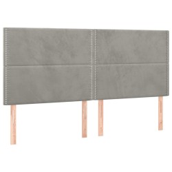 vidaXL Kopfteile 4 Stk. Hellgrau 80x5x78/88 cm Samt