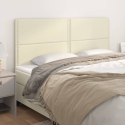 vidaXL Kopfteile 4 Stk. Creme 80x5x78/88 cm Kunstleder