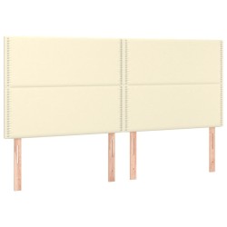 vidaXL Kopfteile 4 Stk. Creme 80x5x78/88 cm Kunstleder
