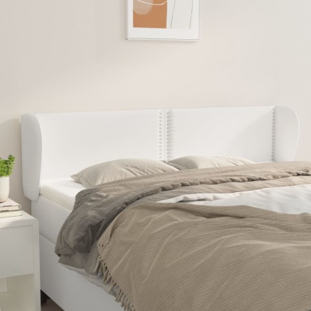 vidaXL Kopfteil mit Ohren Weiß 147x23x78/88 cm Kunstleder
