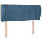 vidaXL Kopfteil mit Ohren Dunkelblau 83x23x78/88 cm Samt