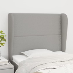 vidaXL Kopfteil mit Ohren Hellgrau 93x23x118/128 cm Stoff