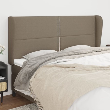 vidaXL Kopfteil mit Ohren Taupe 183x23x118/128 cm Stoff