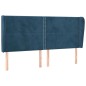 vidaXL Kopfteil mit Ohren Dunkelblau 163x23x118/128 cm Samt
