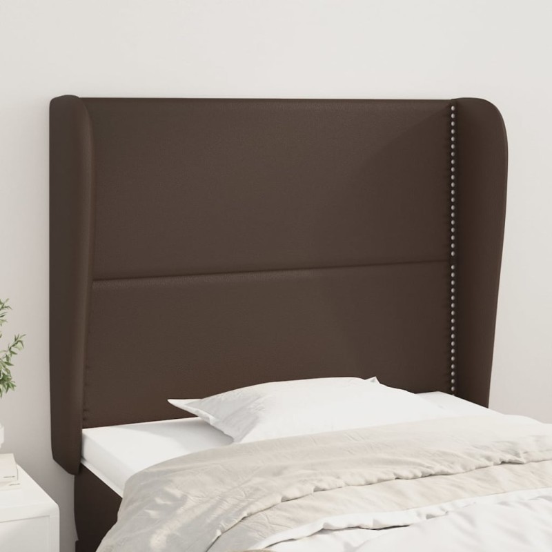 vidaXL Kopfteil mit Ohren Braun 93x23x118/128 cm Kunstleder vidaXL Kopfteil mit Ohren Braun 93x23x118/128 cm Kunstleder