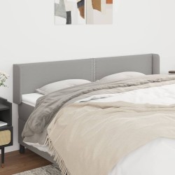 vidaXL Kopfteil mit Ohren Hellgrau 163x16x78/88 cm Stoff