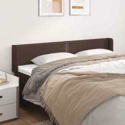 vidaXL Kopfteil mit Ohren Braun 183x16x78/88 cm Kunstleder