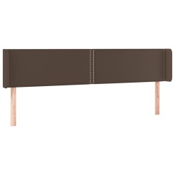 vidaXL Kopfteil mit Ohren Braun 183x16x78/88 cm Kunstleder