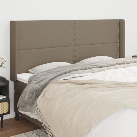 vidaXL Kopfteil mit Ohren Taupe 163x16x118/128 cm Stoff