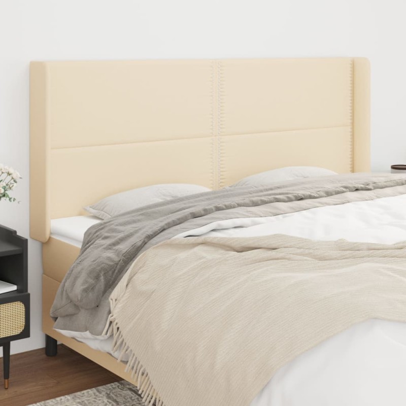vidaXL Kopfteil mit Ohren Creme 183x16x118/128 cm Stoff vidaXL Kopfteil mit Ohren Creme 183x16x118/128 cm Stoff
