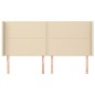 vidaXL Kopfteil mit Ohren Creme 183x16x118/128 cm Stoff vidaXL Kopfteil mit Ohren Creme 183x16x118/128 cm Stoff