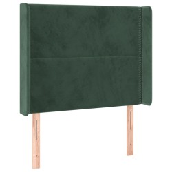 vidaXL Kopfteil mit Ohren Dunkelgrün 83x16x118/128 cm Samt