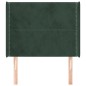 vidaXL Kopfteil mit Ohren Dunkelgrün 83x16x118/128 cm Samt