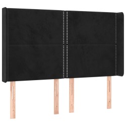 vidaXL Kopfteil mit Ohren Schwarz 147x16x118/128 cm Samt