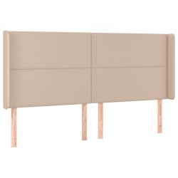 vidaXL Kopfteil mit Ohren Cappuccino-Braun 163x16x118/128cm Kunstleder