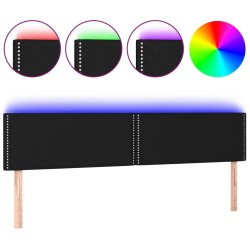vidaXL LED Kopfteil Schwarz 180x5x78/88 cm Stoff