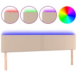 vidaXL LED Kopfteil Cappuccino-Braun 160x5x78/88 cm Kunstleder