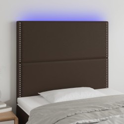 vidaXL LED Kopfteil Braun 90x5x118/128 cm Kunstleder