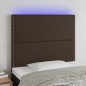 vidaXL LED Kopfteil Braun 90x5x118/128 cm Kunstleder vidaXL LED Kopfteil Braun 90x5x118/128 cm Kunstleder