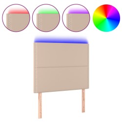 vidaXL LED Kopfteil Cappuccino-Braun 90x5x118/128 cm Kunstleder