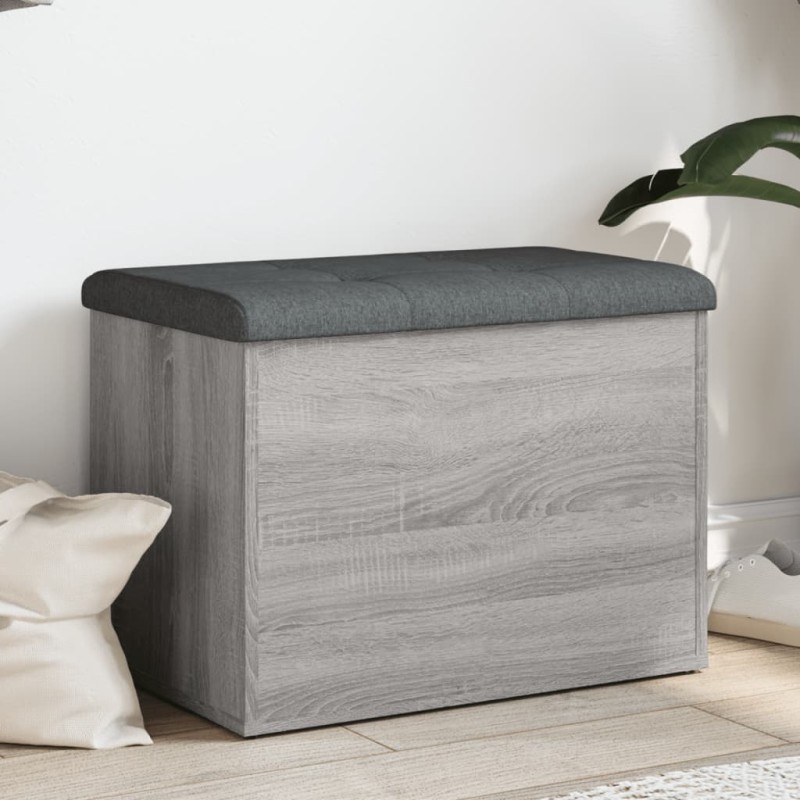 vidaXL Sitzbank mit Stauraum Grau Sonoma 62x42x45 cm Holzwerkstoff vidaXL Sitzbank mit Stauraum Grau Sonoma 62x42x45 cm Holzwerkstoff