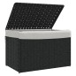 vidaXL Wäschekorb mit Deckel Schwarz 55,5x35x34 cm Poly Rattan vidaXL Wäschekorb mit Deckel Schwarz 55,5x35x34 cm Poly Rattan