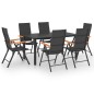 vidaXL 7-tlg. Garten-Essgruppe Schwarz und Braun vidaXL 7-tlg. Garten-Essgruppe Schwarz und Braun