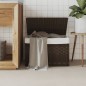 vidaXL Wäschekorb mit Deckel Dunkelbraun 55,5x35x34 cm Poly Rattan vidaXL Wäschekorb mit Deckel Dunkelbraun 55,5x35x34 cm Poly Rattan