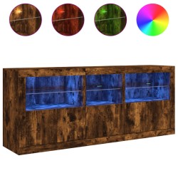vidaXL Sideboard mit LED-Leuchten Räuchereiche 162x37x67 cm