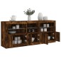 vidaXL Sideboard mit LED-Leuchten Räuchereiche 162x37x67 cm vidaXL Sideboard mit LED-Leuchten Räuchereiche 162x37x67 cm