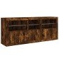 vidaXL Sideboard mit LED-Leuchten Räuchereiche 162x37x67 cm vidaXL Sideboard mit LED-Leuchten Räuchereiche 162x37x67 cm