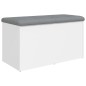 vidaXL Sitzbank mit Stauraum Weiß 82x42x45 cm Holzwerkstoff vidaXL Sitzbank mit Stauraum Weiß 82x42x45 cm Holzwerkstoff