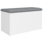 vidaXL Sitzbank mit Stauraum Weiß 82x42x45 cm Holzwerkstoff vidaXL Sitzbank mit Stauraum Weiß 82x42x45 cm Holzwerkstoff