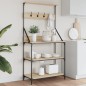 vidaXL Bäckerregal mit Haken 4 Böden Sonoma-Eiche Holzwerkstoff vidaXL Bäckerregal mit Haken 4 Böden Sonoma-Eiche Holzwerkstoff