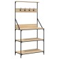 vidaXL Bäckerregal mit Haken 4 Böden Sonoma-Eiche Holzwerkstoff vidaXL Bäckerregal mit Haken 4 Böden Sonoma-Eiche Holzwerkstoff