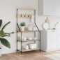 vidaXL Bäckerregal mit Haken 4 Böden Sonoma-Eiche Holzwerkstoff vidaXL Bäckerregal mit Haken 4 Böden Sonoma-Eiche Holzwerkstoff