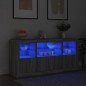 vidaXL Sideboard mit LED-Leuchten Grau Sonoma 142,5x37x67 cm vidaXL Sideboard mit LED-Leuchten Grau Sonoma 142,5x37x67 cm