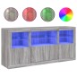 vidaXL Sideboard mit LED-Leuchten Grau Sonoma 142,5x37x67 cm vidaXL Sideboard mit LED-Leuchten Grau Sonoma 142,5x37x67 cm