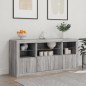 vidaXL Sideboard mit LED-Leuchten Grau Sonoma 142,5x37x67 cm vidaXL Sideboard mit LED-Leuchten Grau Sonoma 142,5x37x67 cm
