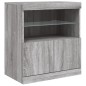 vidaXL Sideboard mit LED-Leuchten Grau Sonoma 142,5x37x67 cm vidaXL Sideboard mit LED-Leuchten Grau Sonoma 142,5x37x67 cm