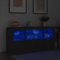 vidaXL Sideboard mit LED-Leuchten Schwarz 142,5x37x67 cm vidaXL Sideboard mit LED-Leuchten Schwarz 142,5x37x67 cm