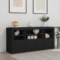 vidaXL Sideboard mit LED-Leuchten Schwarz 142,5x37x67 cm vidaXL Sideboard mit LED-Leuchten Schwarz 142,5x37x67 cm