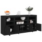 vidaXL Sideboard mit LED-Leuchten Schwarz 142,5x37x67 cm vidaXL Sideboard mit LED-Leuchten Schwarz 142,5x37x67 cm